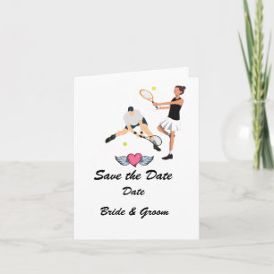 Tennis racket and ball Bride and Groom Wedding Invitation