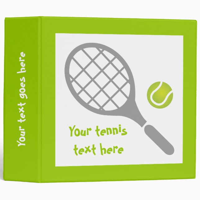 Tennis racket and ball custom binder (Front/Spine)
