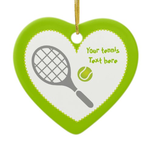 Tennis racket and ball custom ceramic ornament