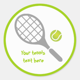 Tennis racket and ball custom classic round sticker