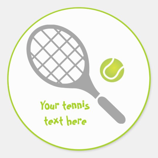 Tennis racket and ball custom classic round sticker