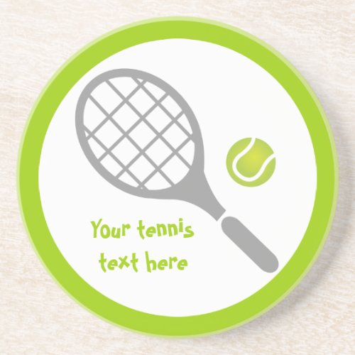 Tennis racket and ball custom coaster