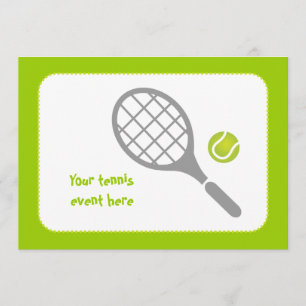 Tennis racket and ball custom invitation