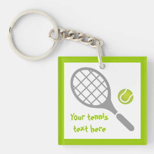 Tennis racket and ball custom keychain