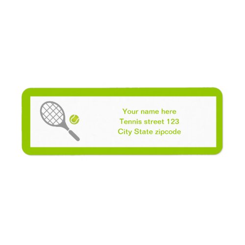 Tennis racket and ball custom label