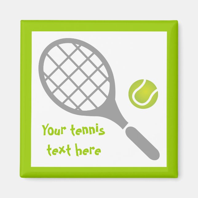 Tennis racket and ball custom magnet (Front)