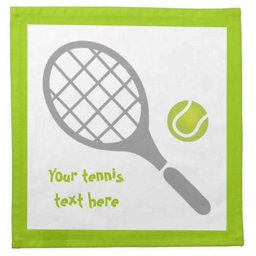 Tennis racket and ball custom napkin