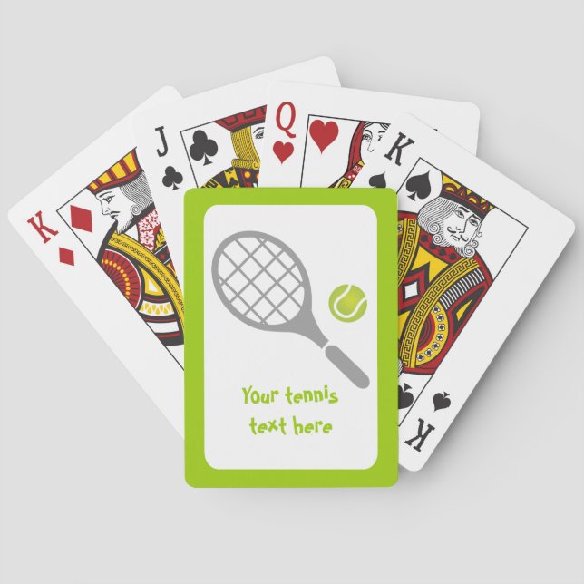 Tennis racket and ball custom poker cards (Back)