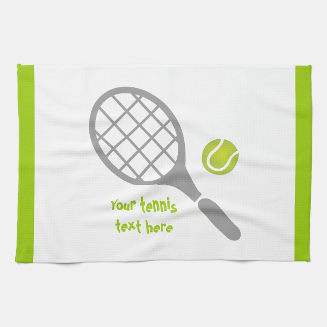 Tennis racket and ball custom towel (Horizontal)