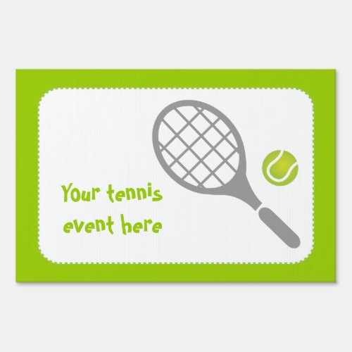 Tennis racket and ball custom yard sign