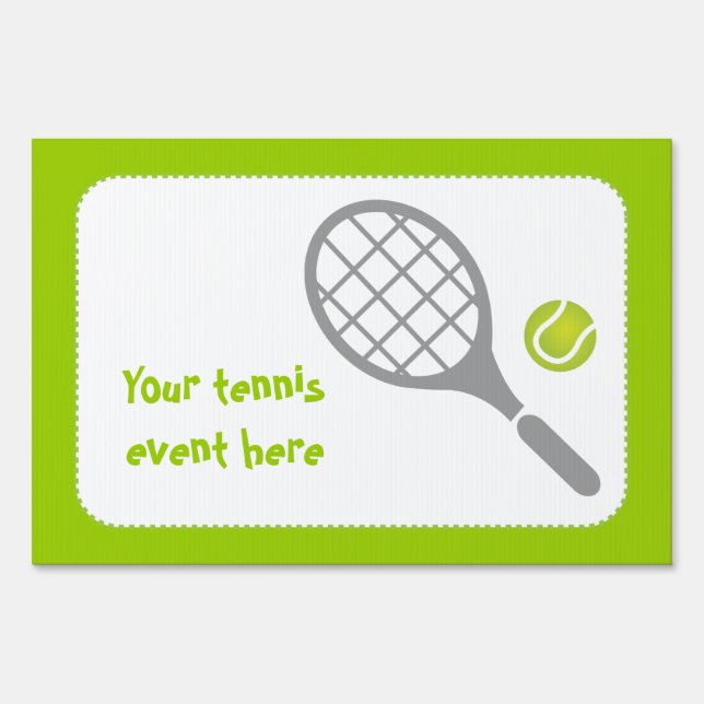 Tennis racket and ball custom yard sign (Front)