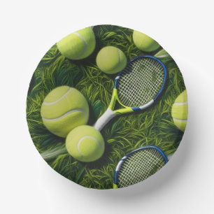 Tennis Racket and Ball for Tennis Lovers Paper Bowls