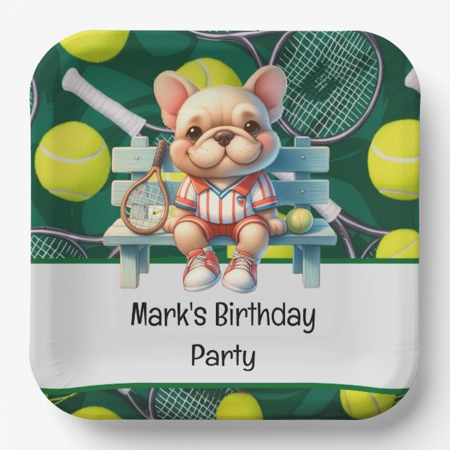 Tennis Racket and Ball for Tennis Lovers Paper Plates (Front)