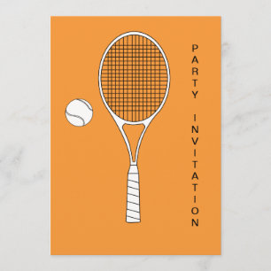 Tennis Racket and Ball Invitation