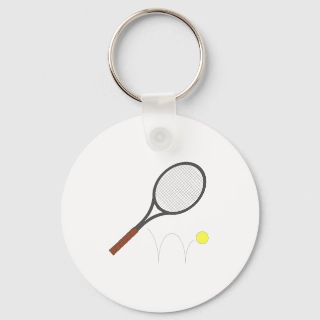 Tennis Racket And Ball Keychain (Front)