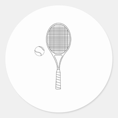 Tennis Racket and Ball Outline Stickers