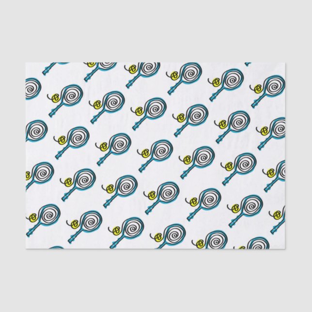 Tennis racket and ball pattern tissue paper (Front)