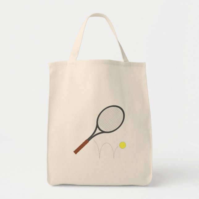 Tennis Racket And Ball Tote Bag (Front)