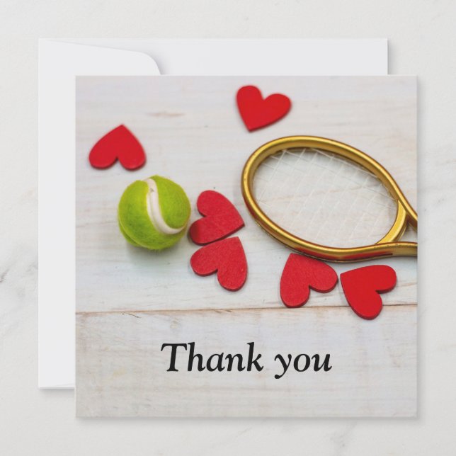 Tennis racket and ball with love red heart (Front)