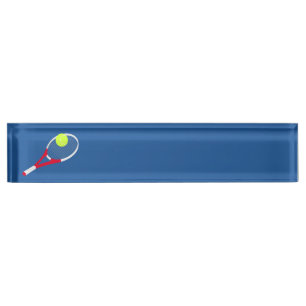Tennis racket and tennis ball desk name plate