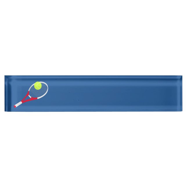 Tennis racket and tennis ball desk name plate (Front)