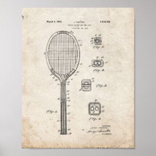 Tennis Racket And The Like Patent - Old Look Poster