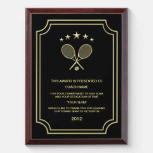 Tennis Racket Award Plaque