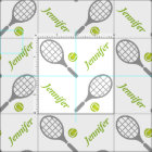 Tennis racket, ball and your name personalized