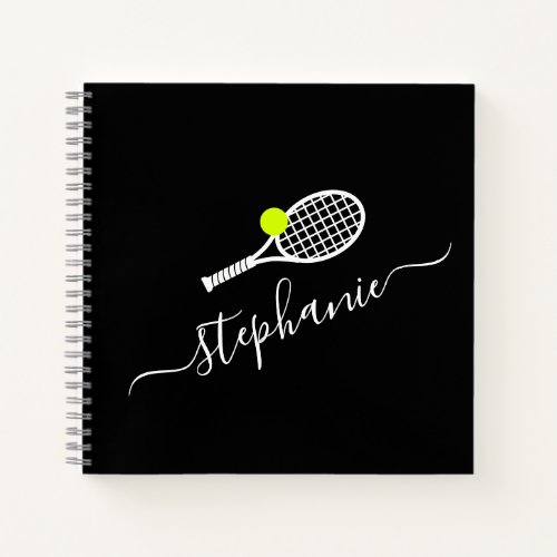 Tennis Racket  Ball Custom Name  Notebook