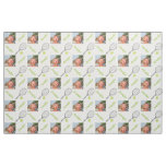 Tennis racket, ball name &amp; photo personalized fabric