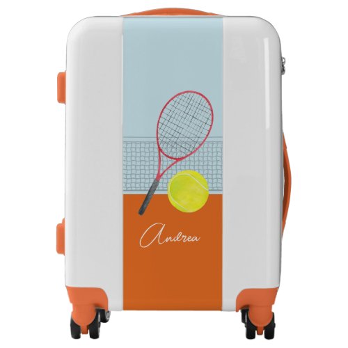 Tennis Racket Ball Net Clay Court Add Kids Name Luggage