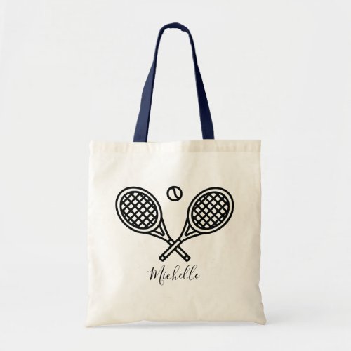 Tennis Racket Ball Your Name Tote Bag