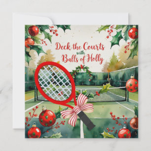 Tennis Racket Christmas themed Holiday Card