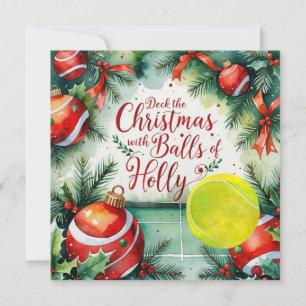 Tennis Racket Christmas themed Holiday Card