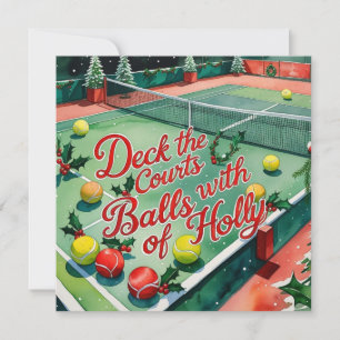Tennis Racket Christmas themed Holiday Card