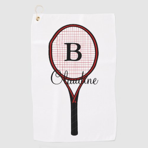 Tennis Racket Design Golf Towel