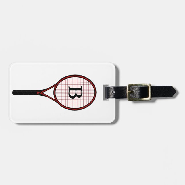 Tennis Racket Design Luggage Tag (Front Horizontal)
