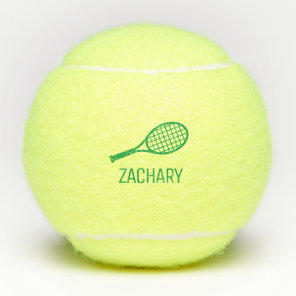 Tennis Racket Monogram Name Personalized Balls