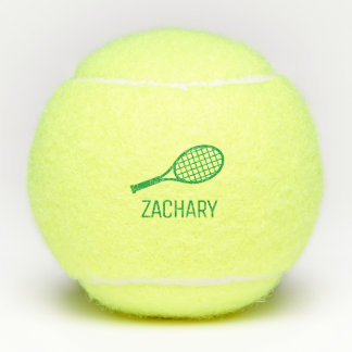 Tennis Racket Monogram Name Personalized Balls