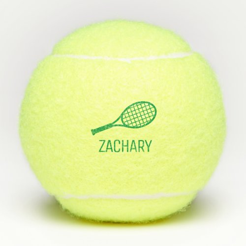 Tennis Racket Monogram Name Personalized Tennis Balls