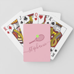 Tennis Racket Monogram Personalized Playing Cards