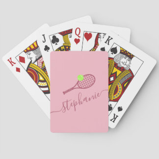 Tennis Racket Monogram Personalized Playing Cards