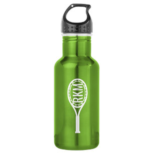 Gold Initial Tall Water Bottle with Straw