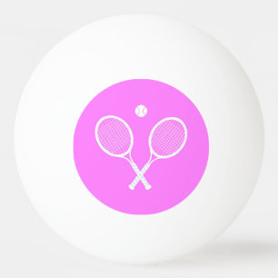 Tennis Racket Motif Ping Pong Ball