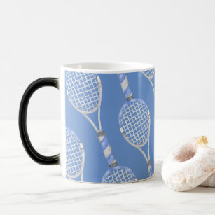 Tennis racket on blue background  magic mug