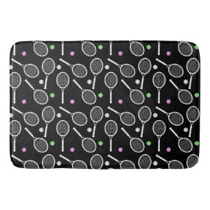 Tennis Racket Pattern Bath Mat