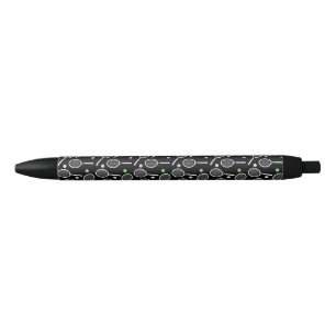 Tennis Racket Pattern Black Pen