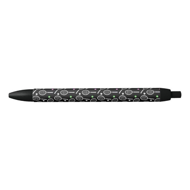Tennis Racket Pattern Black Pen (Front)