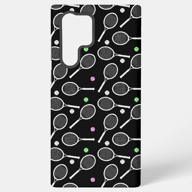 Tennis Racket Pattern Black   Samsung Galaxy Case (Back)