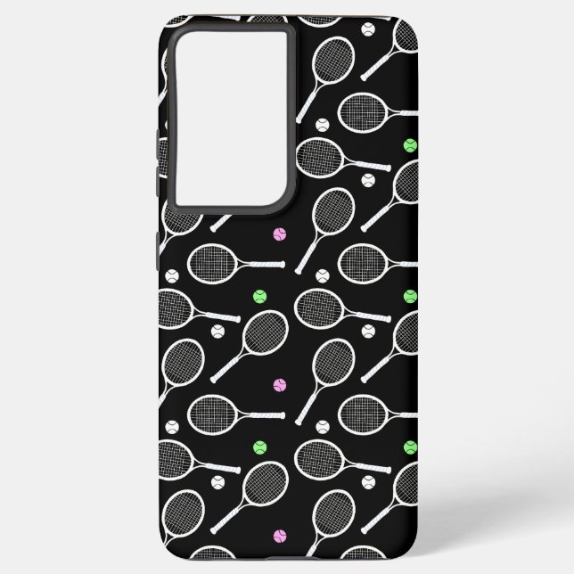 Tennis Racket Pattern Black  Samsung Galaxy Case (Back)
